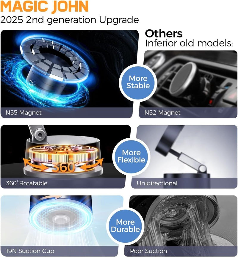 Vacuum Magnetic Suction Phone Holder